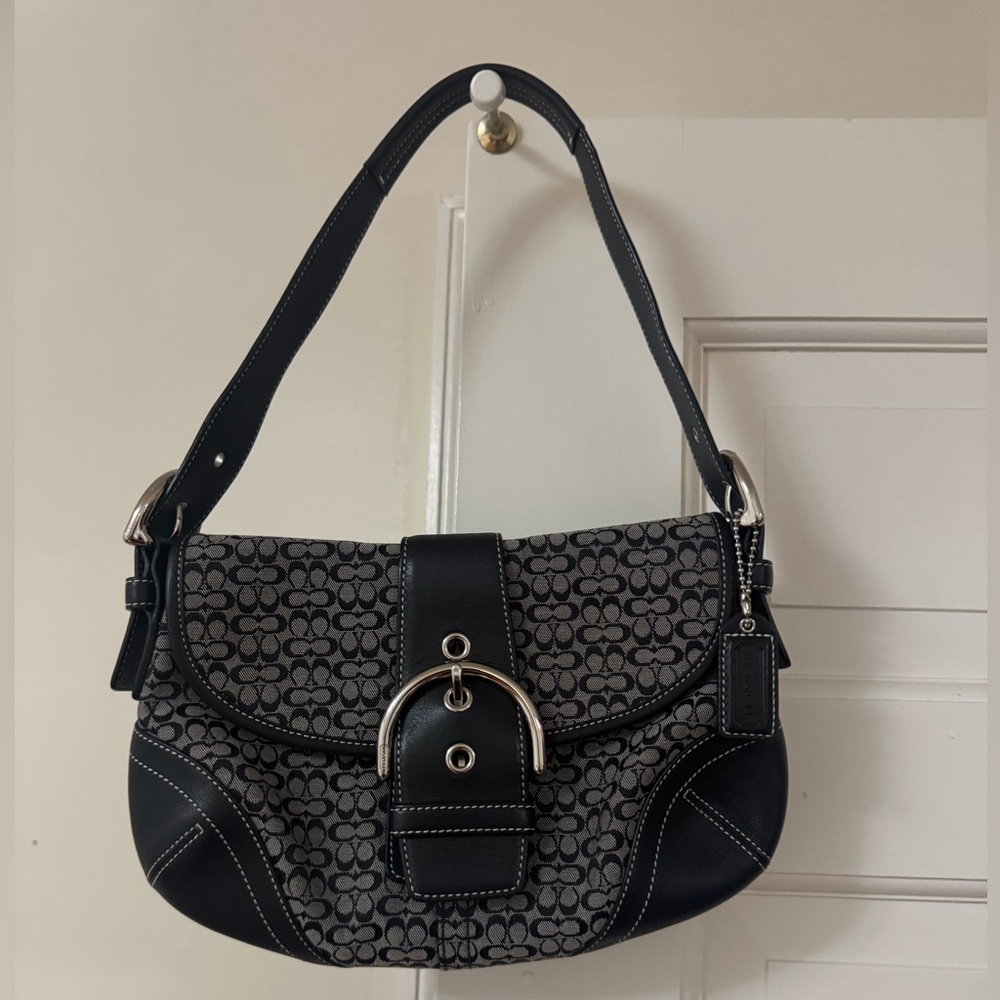 Vintage Coach SoHo bag Jaquard - black/grey